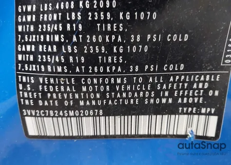 2025 Volkswagen Taos 1.5T Se Black from USA, damaged, VIN 3VV2C7B24SM020678
